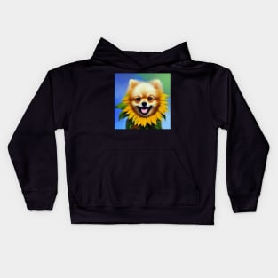 Sunflower Pomeranian Kids Hoodie